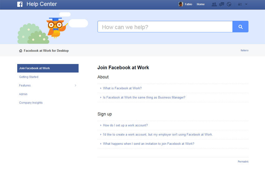 facebook at work