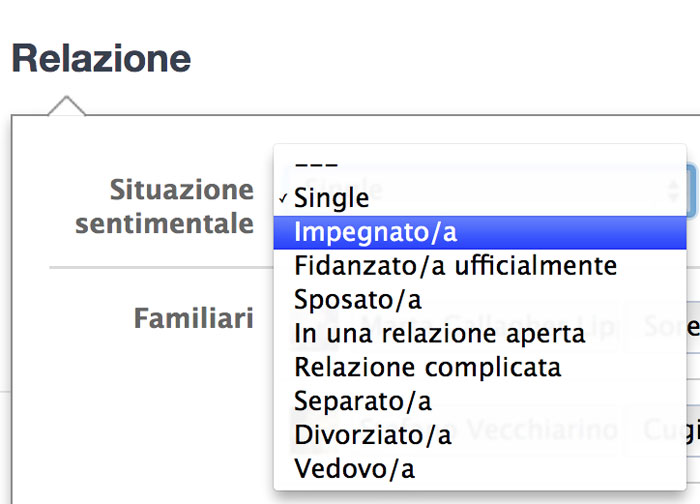 amore su facebook