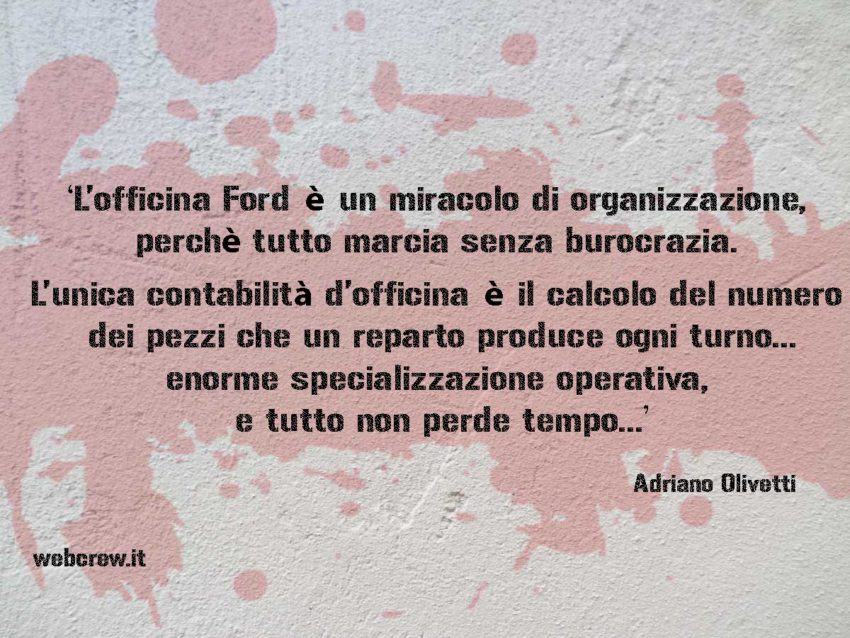 Citazione Olivetti - officina Ford