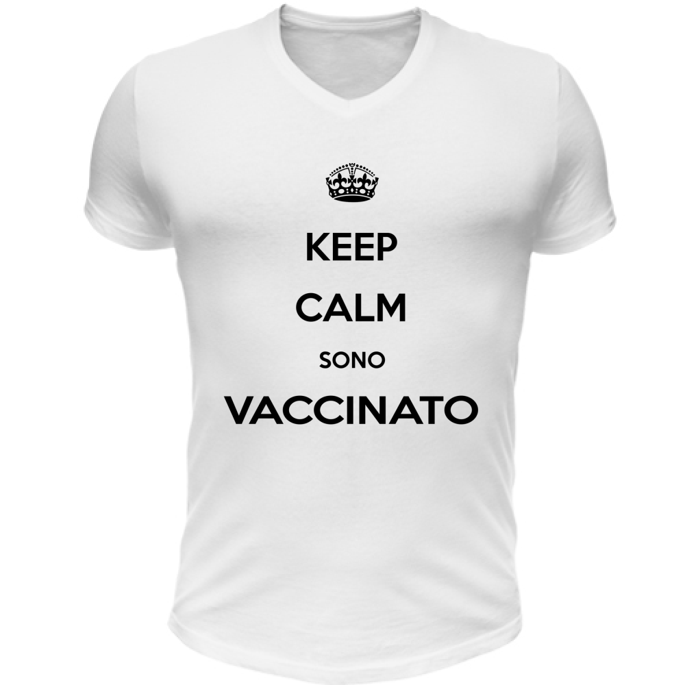 € 12.70 Maglietta Keep Calm sono vaccinato