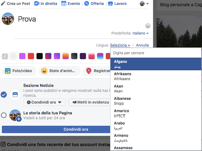 post multilingua facebook