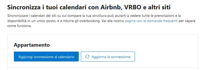 Aggiungi connessione al calendario - Booking