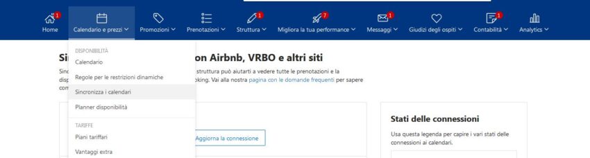sincronizza i calendari - Booking